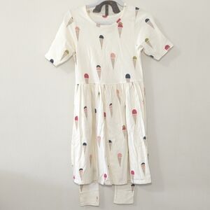 Pink Chicken Organic Steph Dress + Cartwheel Leggings Ice Cream Print Size 7